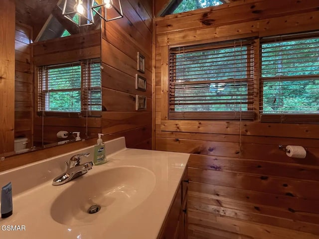 2336 Breezy Rd, Sevierville, TN 37876 - bathroom with wooden walls and vanity