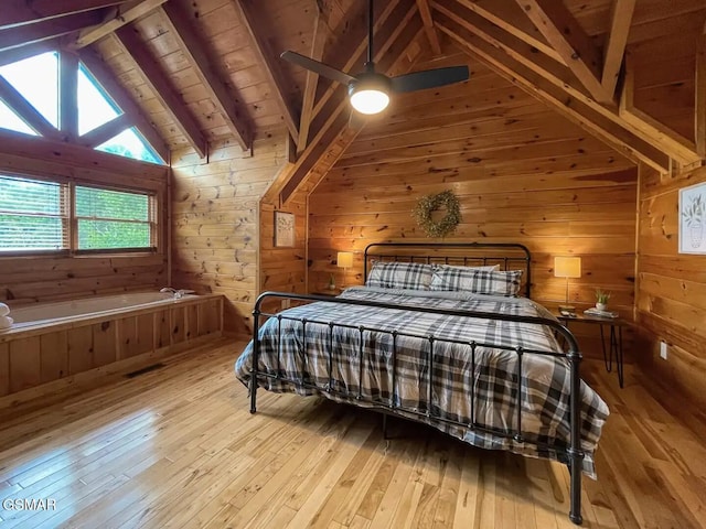 2336 Breezy Rd, Sevierville, TN 37876 - bedroom featuring wooden walls, hardwood / wood-style floors, and wooden ceiling