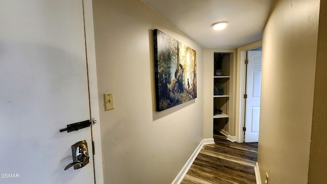 hall featuring dark hardwood / wood-style flooring