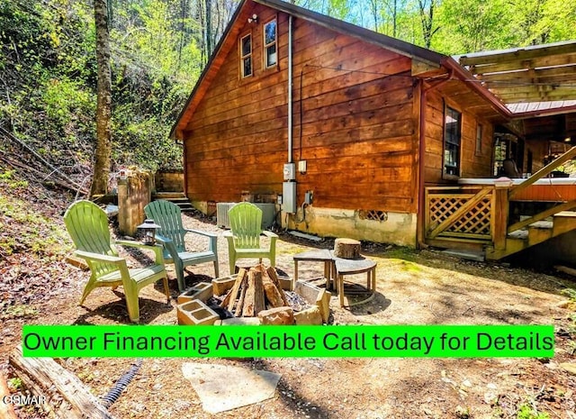 8540 Towns End Ln, Townsend, TN 37882 - view of property exterior with an outdoor fire pit and crawl space