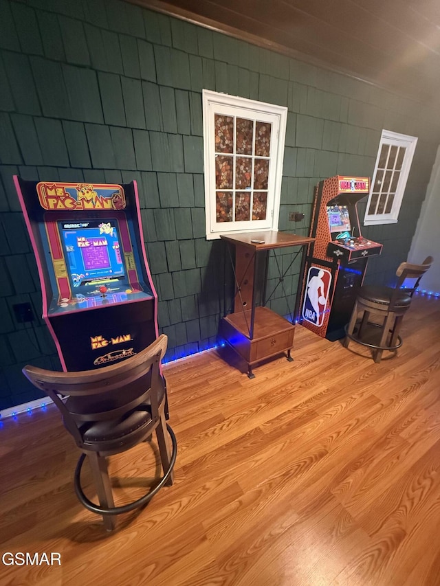 204 Hill St, Gatlinburg, TN 37738 - rec room with tile walls and wood finished floors