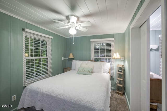 204 Hill St, Gatlinburg, TN 37738 - carpeted bedroom with crown molding and ceiling fan
