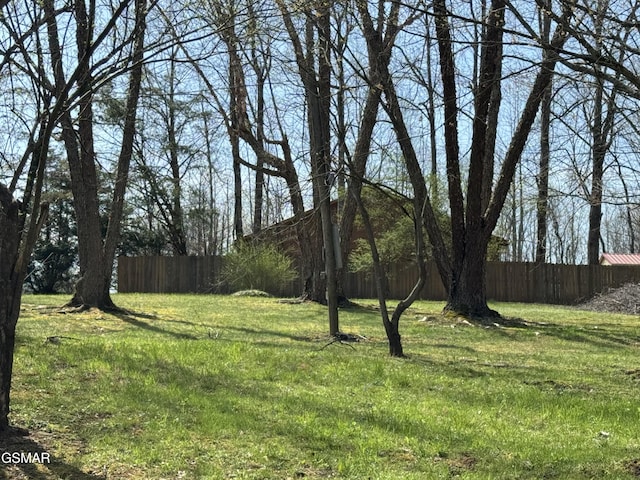 view of yard featuring fence