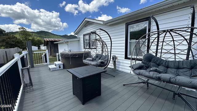 39693975 Wears Valley Rd, Sevierville, TN 37862 - wooden terrace featuring a hot tub