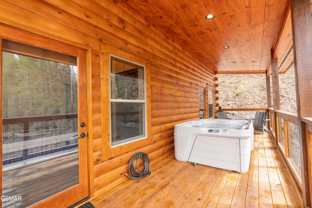 wooden deck featuring sink