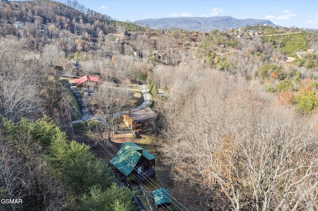 bird's eye view featuring a mountain view