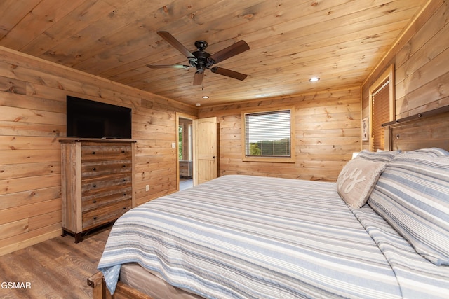 2741 Red Sky Dr, Sevierville, TN 37862 - bedroom with wood ceiling, wood finished floors, and wood walls