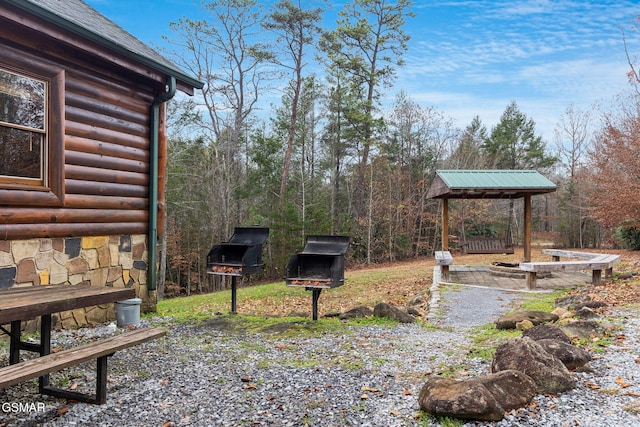 view of yard with a gazebo