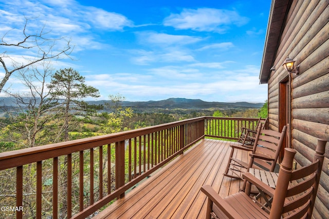 2251 Upper Middle Creek Rd Unit 8, Sevierville, TN 37876 - wooden deck with a mountain view