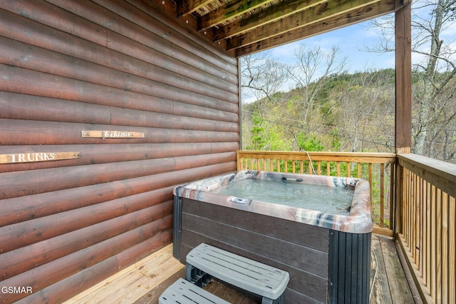 2251 Upper Middle Creek Rd Unit 8, Sevierville, TN 37876 - wooden terrace featuring a hot tub