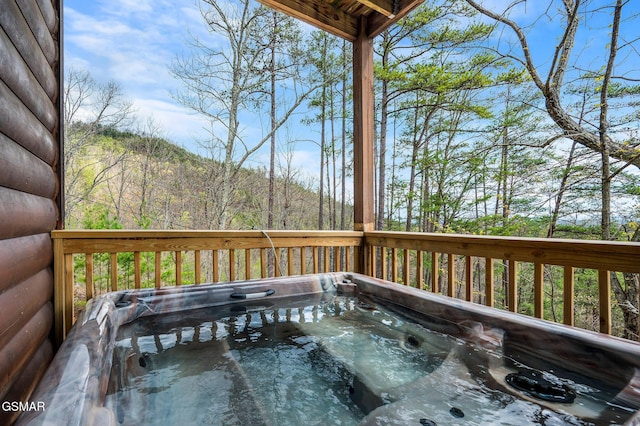 2251 Upper Middle Creek Rd Unit 8, Sevierville, TN 37876 - wooden terrace with a hot tub