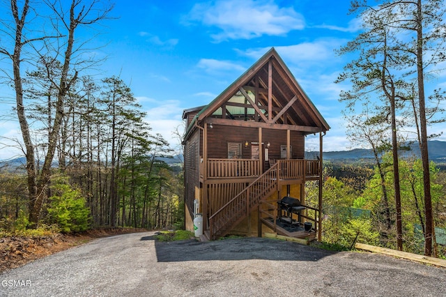 2251 Upper Middle Creek Rd Unit 8, Sevierville, TN 37876 - chalet / cabin featuring stairs and a mountain view