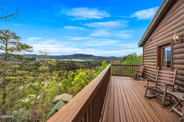 2251 Upper Middle Creek Rd Unit 8, Sevierville, TN 37876 - wooden deck featuring a mountain view