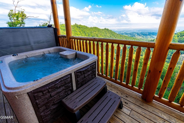 1854 Billard Way, Sevierville, TN 37876 - wooden terrace featuring a hot tub