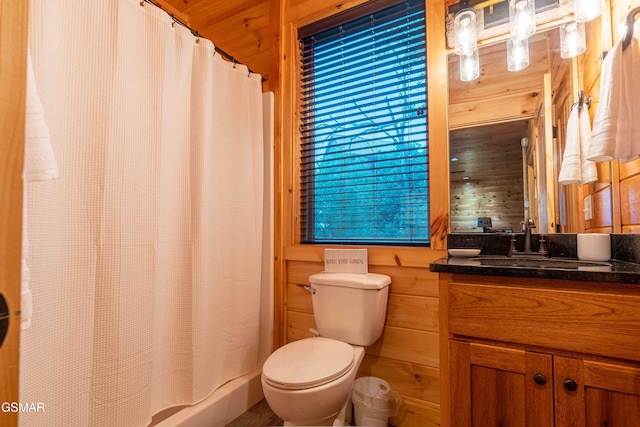 1854 Billard Way, Sevierville, TN 37876 - full bathroom with vanity, a shower with shower curtain, and wooden walls