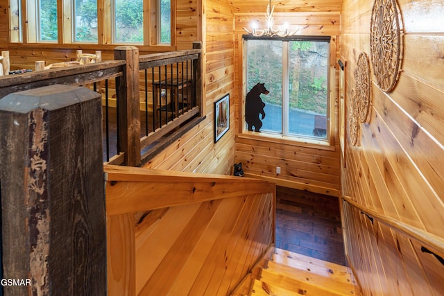 1854 Billard Way, Sevierville, TN 37876 - stairs featuring wooden walls and a chandelier