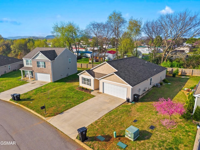 bird's eye view featuring a residential view