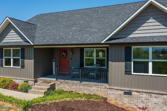 2045 Kings View Loop, Seymour, TN 37865 - view of front of house featuring crawl space, covered porch, and roof with shingles