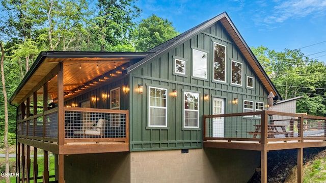 1504 Ginnys Trl, Sevierville, TN 37876 - view of property exterior featuring board and batten siding and a deck