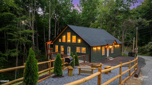1504 Ginnys Trl, Sevierville, TN 37876 - rustic home with board and batten siding and roof with shingles