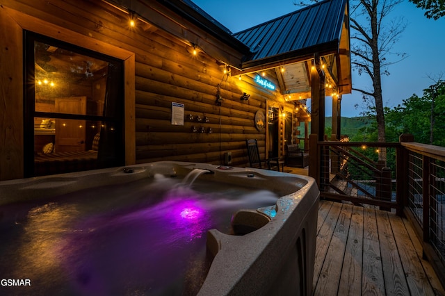 1606 Dove Wing Way, Sevierville, TN 37862 - wooden deck featuring a hot tub