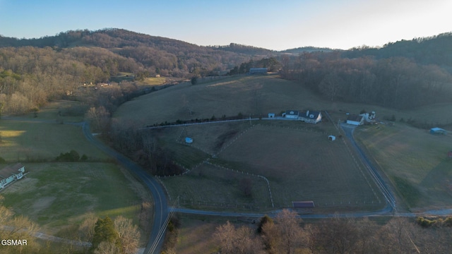 drone / aerial view with a rural view