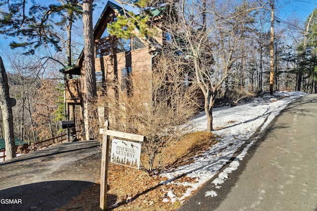 view of snowy exterior