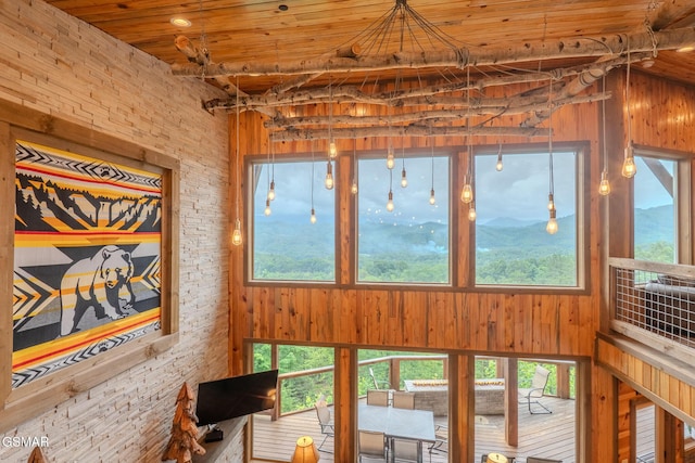 2414 Hackberry Dr, Sevierville, TN 37862 - detailed view of wooden ceiling and wooden walls