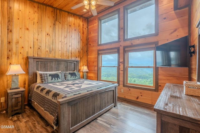 2414 Hackberry Dr, Sevierville, TN 37862 - bedroom featuring wooden walls, wood ceiling, and wood finished floors