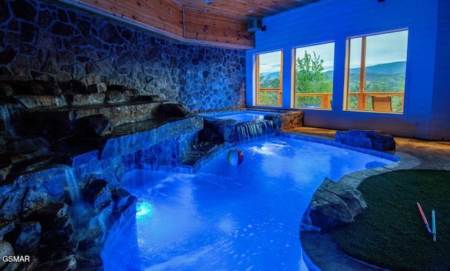 2414 Hackberry Dr, Sevierville, TN 37862 - misc room with wood ceiling and a hot tub