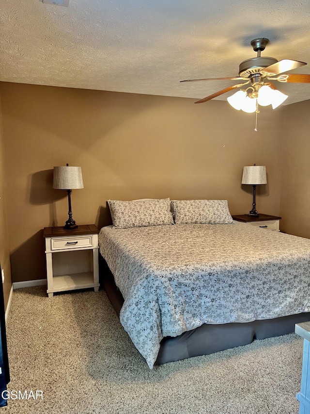 1018 Southwind Cir, Dandridge, TN 37725 - bedroom featuring carpet, ceiling fan, and a textured ceiling