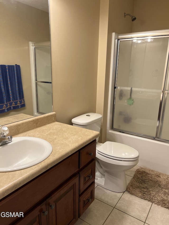 1018 Southwind Cir, Dandridge, TN 37725 - full bath featuring vanity, tile patterned floors, and bath / shower combo with glass door