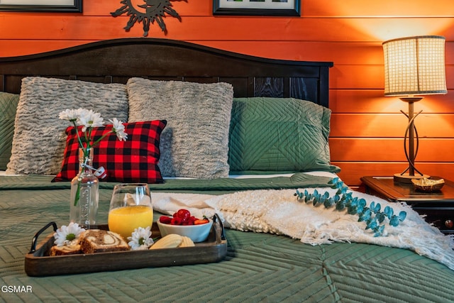 room details featuring wooden walls