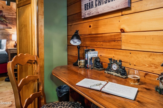 details with wood walls