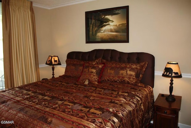 bedroom featuring ornamental molding