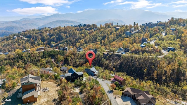 aerial view featuring a mountain view