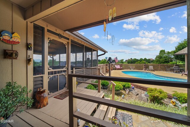 1505 Canterbury Ln, Sevierville, TN 37862 - wooden terrace with a sunroom