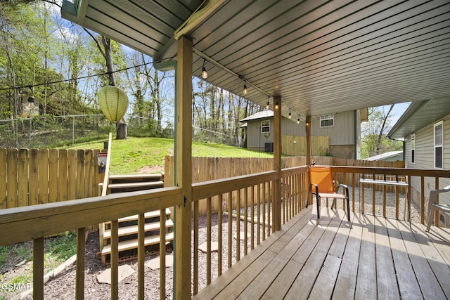 deck with fence