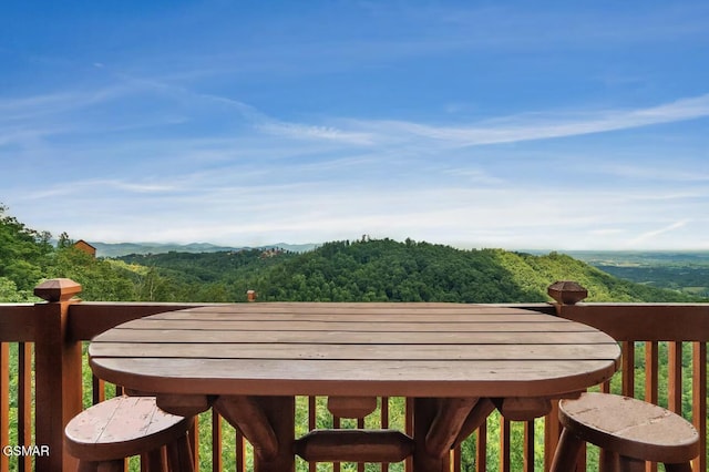 view of home's community featuring a view of trees and a mountain view