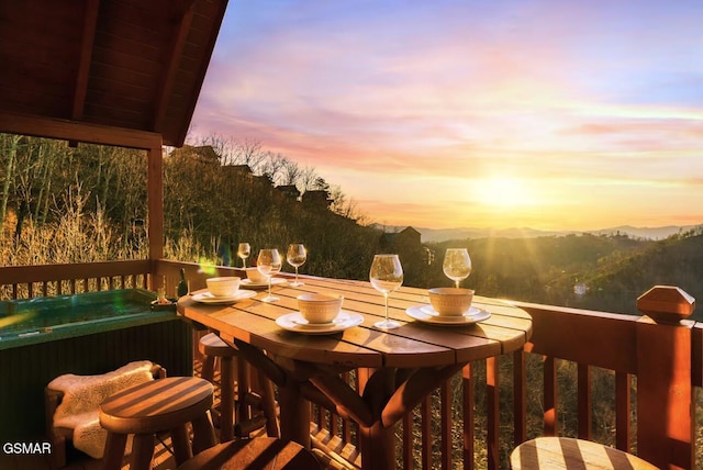 view of deck at dusk