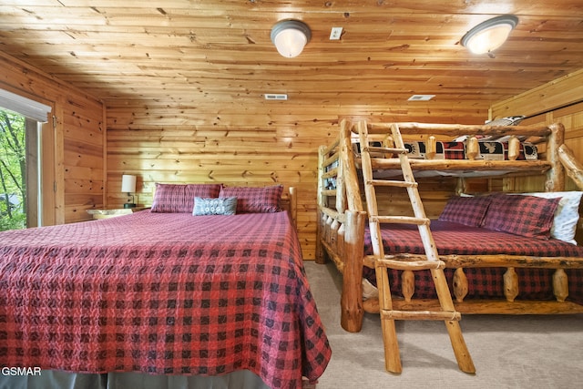 2126 Loafers Glory Way, Gatlinburg, TN 37738 - carpeted bedroom with wooden walls and wooden ceiling
