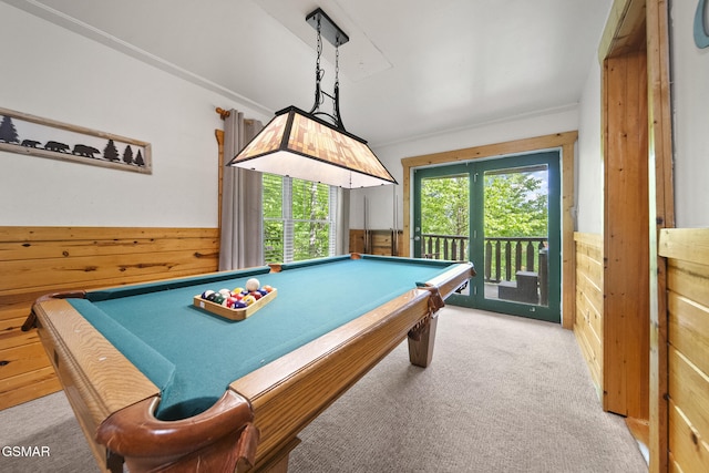 2126 Loafers Glory Way, Gatlinburg, TN 37738 - rec room with wood walls, carpet, and billiards