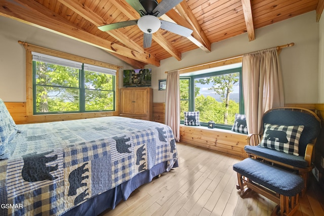 2126 Loafers Glory Way, Gatlinburg, TN 37738 - bedroom featuring wooden walls, wood ceiling, and a wainscoted wall