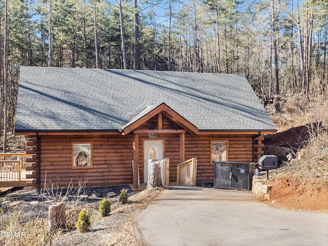 view of log-style house