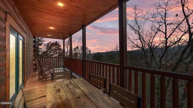 view of deck at dusk