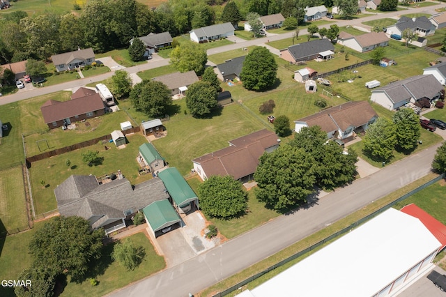 aerial view with a residential view