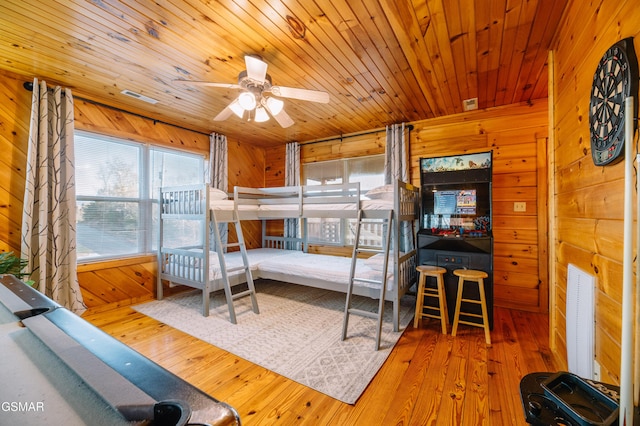 410 Oak Sky Way, Sevierville, TN 37876 - bedroom featuring wooden walls, hardwood / wood-style flooring, and wooden ceiling