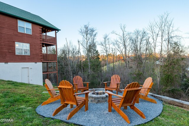 410 Oak Sky Way, Sevierville, TN 37876 - patio / terrace with an outdoor fire pit and a lawn