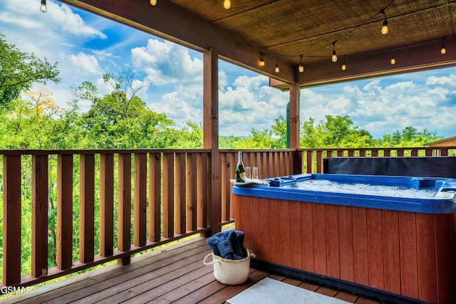 410 Oak Sky Way, Sevierville, TN 37876 - wooden deck featuring a hot tub