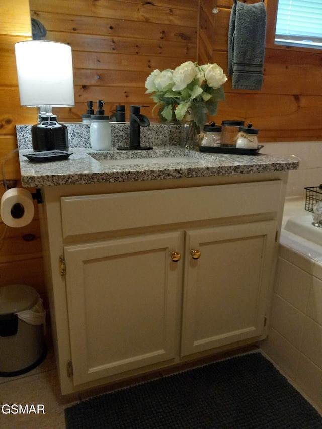 410 Oak Sky Way, Sevierville, TN 37876 - bathroom with vanity and wooden walls